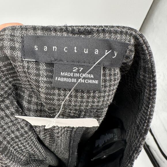 SANCTUARY NWT Evereve Chcarcoal Plaid Soho Trouser Pant // 27 - Picture 11 of 11